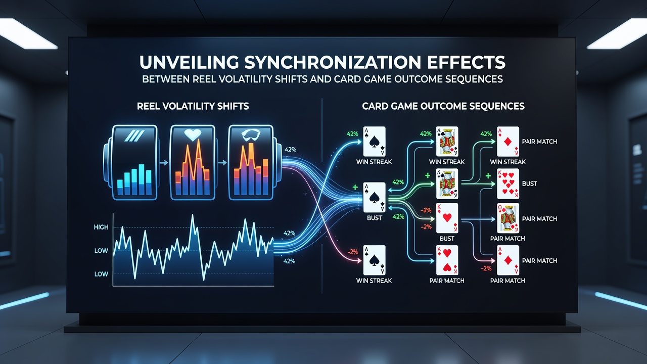 Graph illustrating volatility shifts aligned with card outcome sequences on mobile screens